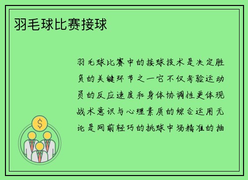羽毛球比赛接球